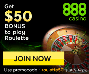 888 Casino - new customer offer - Get $50 bonus to play roulette